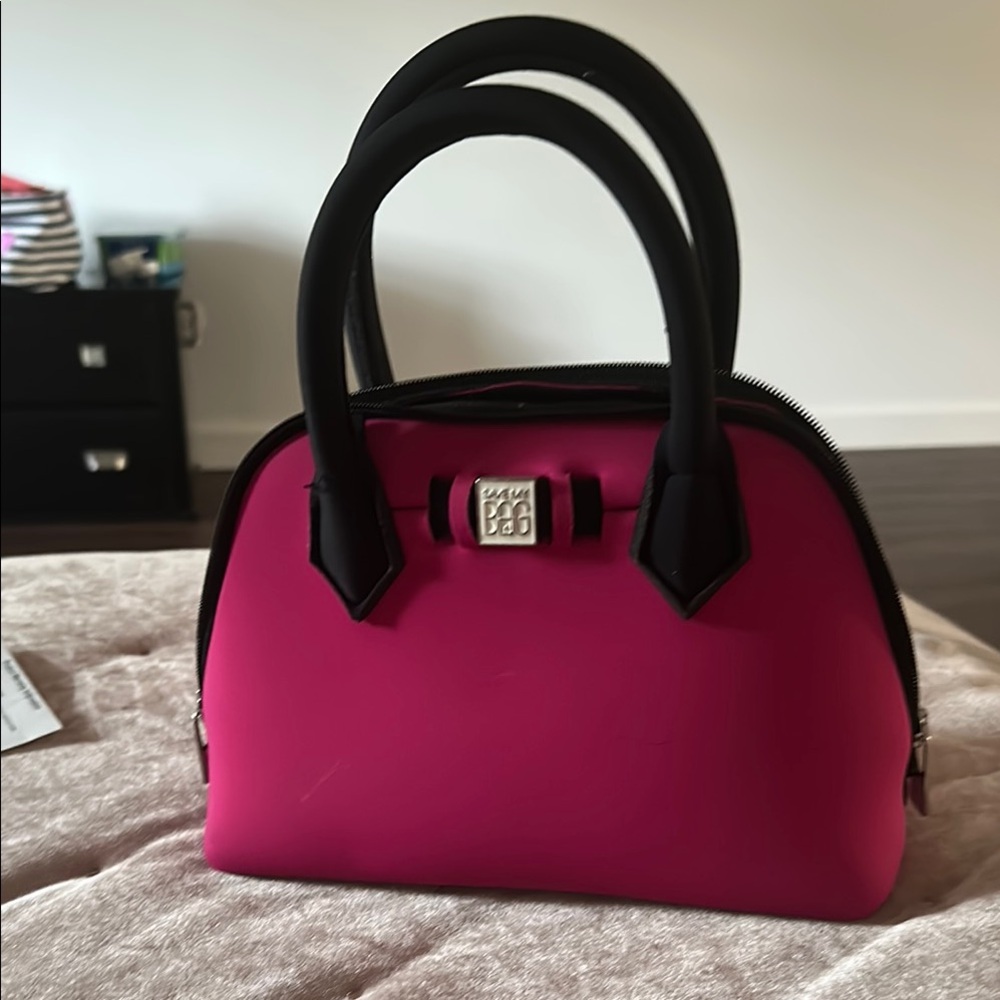 Save my bag Pink and Black Mini Bag with Structured Design